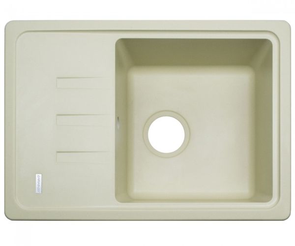 

Кухонна мийка Adamant SLIM 620х435 мм, з сифоном, 08 ivory