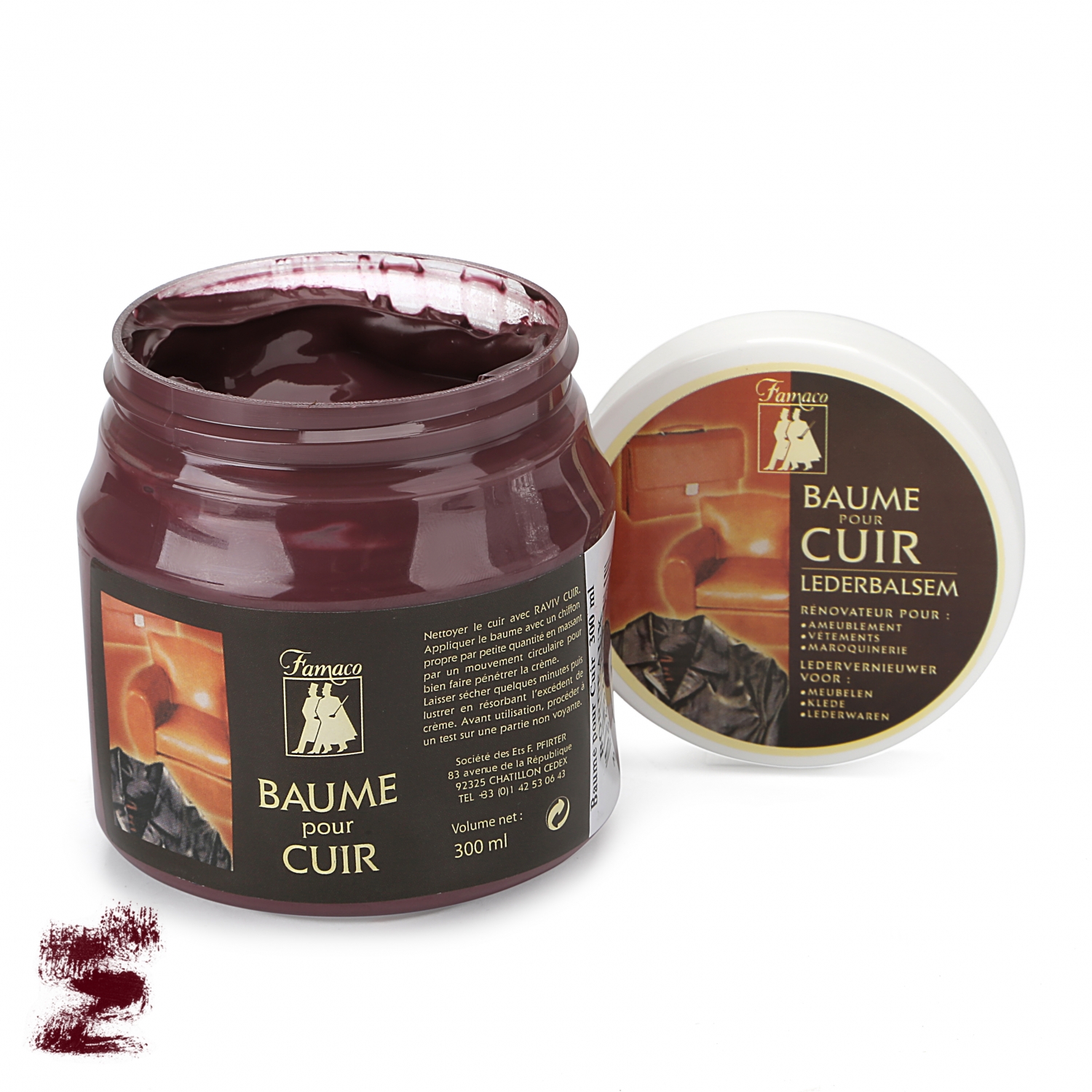 

Бальзам бордовый для деликатной кожи Famaco Baume Pour Cuir, 300 ml