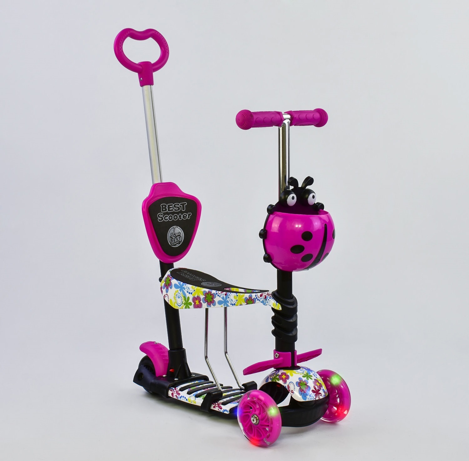 

Самокат 5 в 1 Best Scooter Flowers 62310 Crimson (62310)