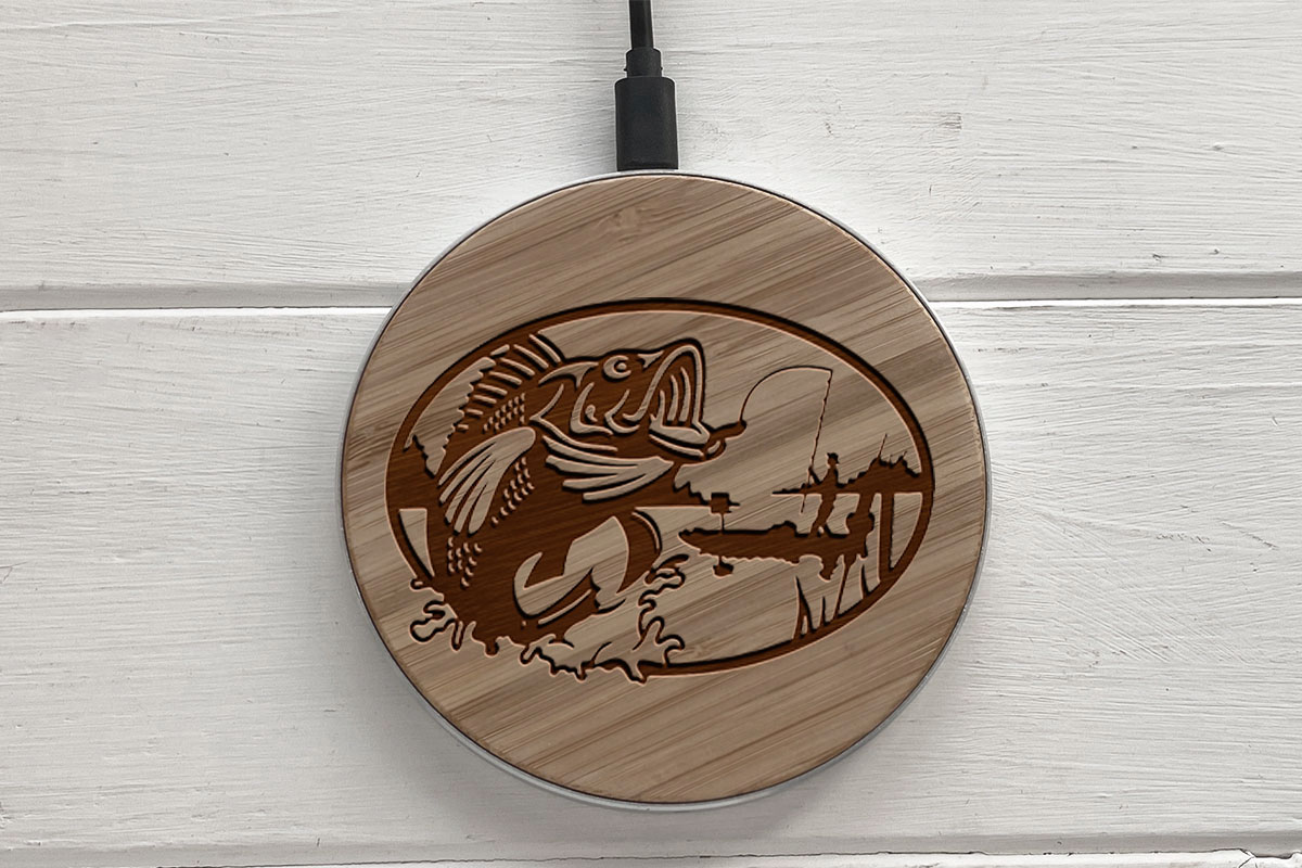 

Быстрая беспроводная деревянная зарядка SkinWood White Fast Charge Fishing
