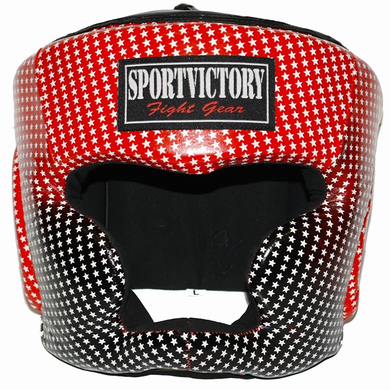 

Шлем для бокса Sportvictory PRO размер L черный/красный