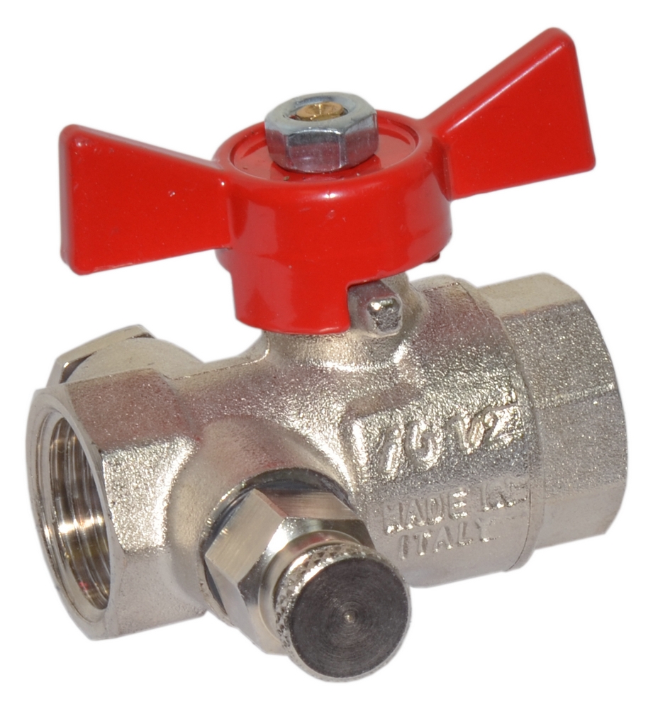

Кран шаровой Bonomi TAMIGI с воздухоотводом 1/2" ВВ PN15 (76170004R)