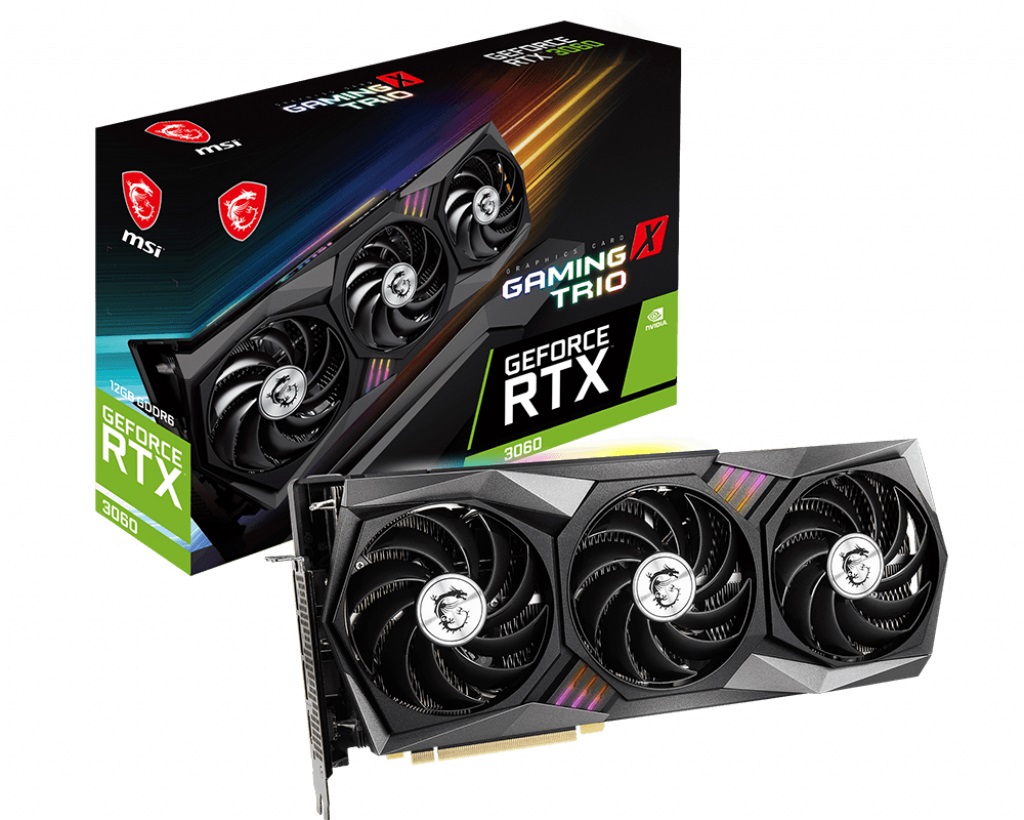 

Видеокарта GF RTX 3060 12GB GDDR6 Gaming X Trio MSI (GeForce RTX 3060 GAMING X TRIO 12G)