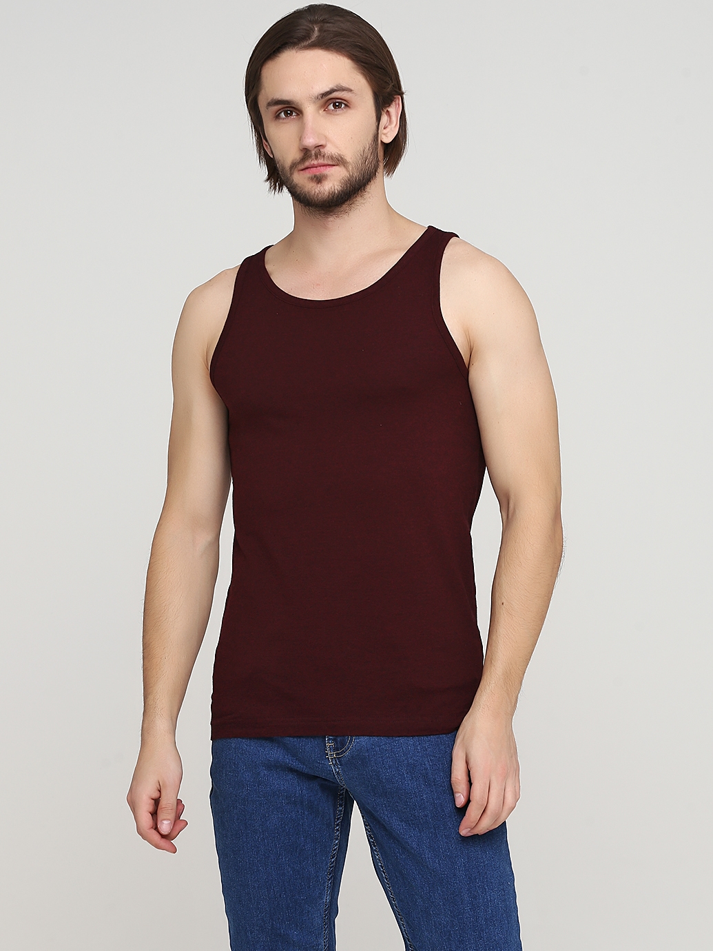 

Майка H&M 0502775_01 S Бордовая