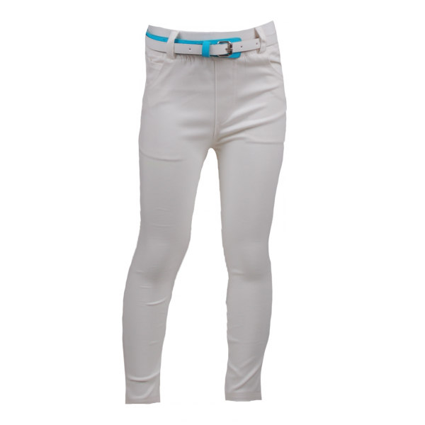 

Брюки зауженные с поясом 7 лет (122 см) Z 60080-white белый цвет