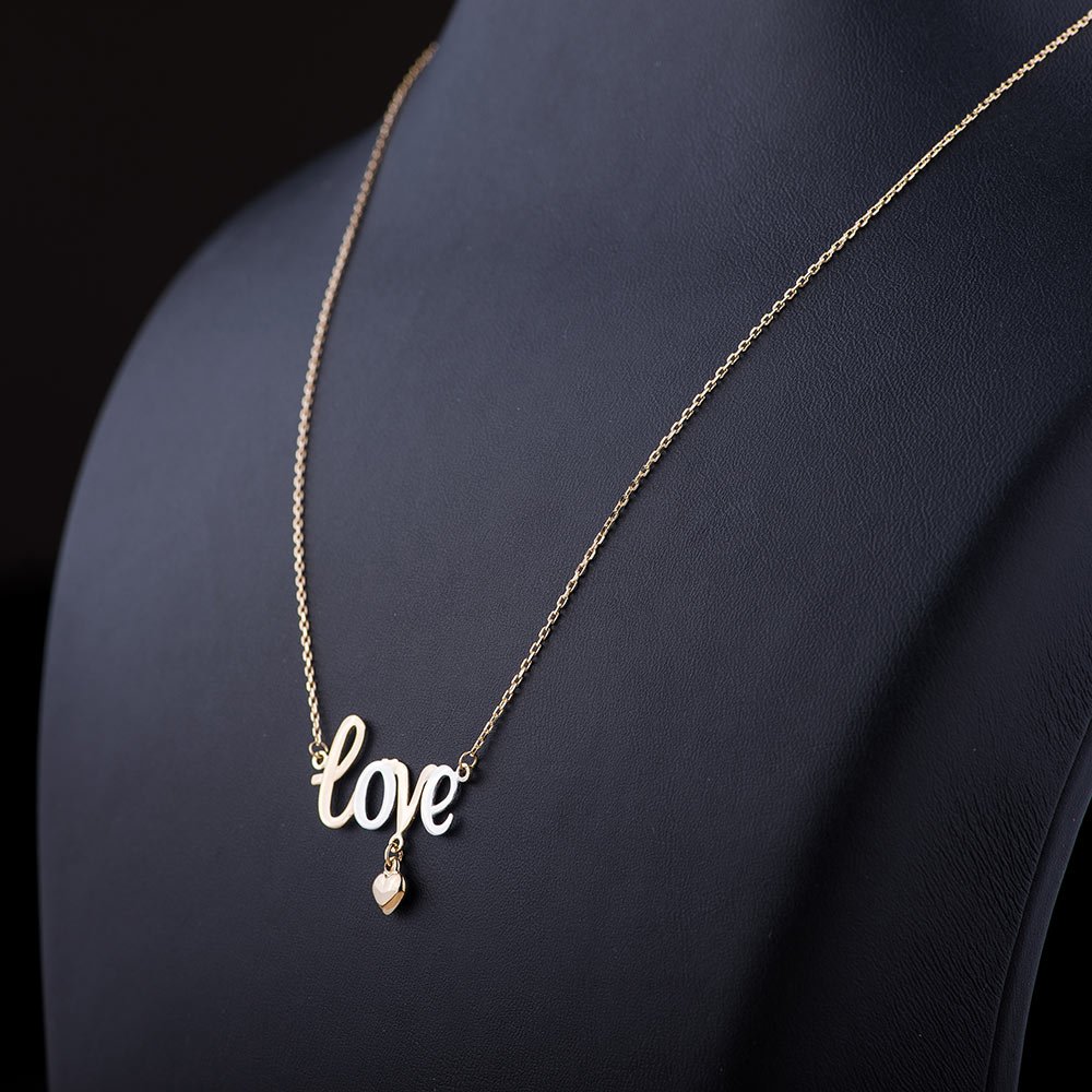 

Золотое колье "Love" с сердечком кол01033 Оникс