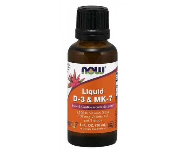 

Вітамін D3 та МК-7 Liquid D-3 & MK-7 Now Foods 30 мл (NF810)