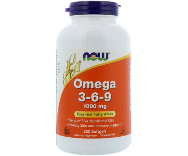

Омега 3 6 9 Omega 3-6-9 Now Foods 1000 мг 250 капсул (NF536)