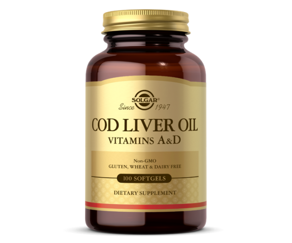 

Вітамін А і D з печінки тріски Vitamin А and D Cod Liver Oil Solgar 100 капсул (SOL050)