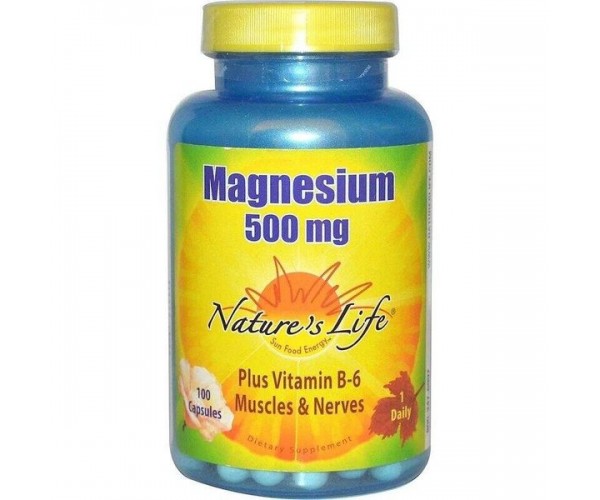 

Магній і вітамін В6 Magnesium Vitamin B6 Nature's Life 500 мг 100 капсул (NL003)
