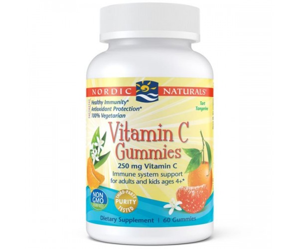 

Вітамін C Vitamin C Gummies Nordic Naturals мандарин 250 мг 60 жувальних цукерок (NN070)