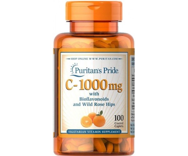 

Вітамін С з біофлавоноїдами Vitamin C Puritan's Pride шипшина 1000 мг 100 каплет (PP072)