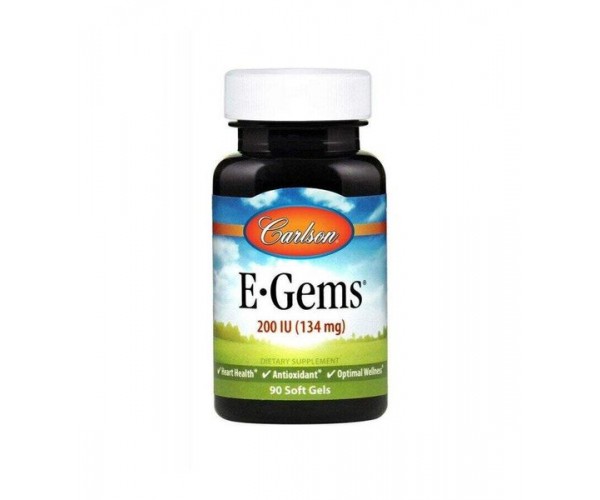 

Вітамін Е E-Gems Natural Vitamin E Carlson Labs 200 МО 90 капсул (CAR035)