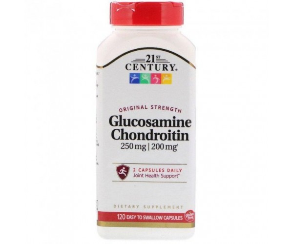 

Глюкозамін хондроїтин Original Strength Glucosamine Chondroitin 21st Century 250/200 мг 120 капсул (С21014)
