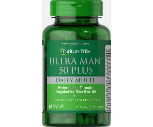 

Вітаміни для чоловіків 50+ Ultra Man 50 Plus Daily Multi Puritan's Pride 60 каплет (PP222)