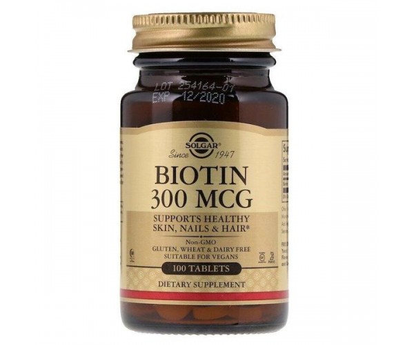 

Вітамін В7 Біотин Biotin Solgar 300 мкг 100 таблеток (SOL032)