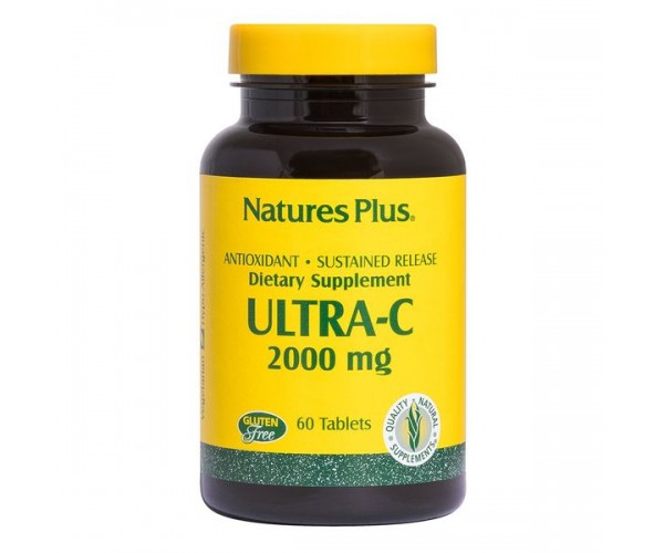 

Вітамін C Ultra-C Sustained Release w/ Rose Hips Natures Plus 2000 мг 60 таблеток (NP220)