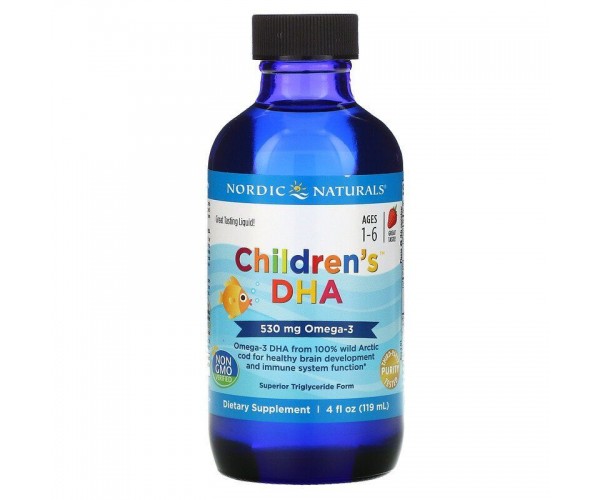 

Рідкий риб'ячий жир для дітей Children's DHA Nordic Naturals полуниця 119 мл (NN028)