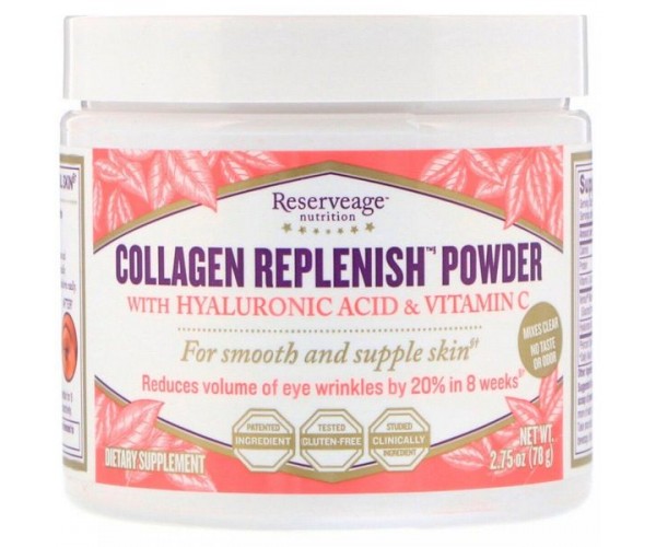 

Колаген з гіалуроновою кислотою та вітаміном C Collagen Replenish Powder ReserveAge Nutrition 78 г (RAN003)