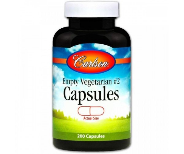 

Порожні рослинні капсули №2 Small #2 Empty Vegetarian Capsules Carlson Labs 200 капсул (CAR080)