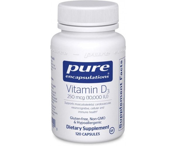 

Вітамін D3 Vitamin D3 Pure Encapsulations 10000 МО 120 капсул (PE199)