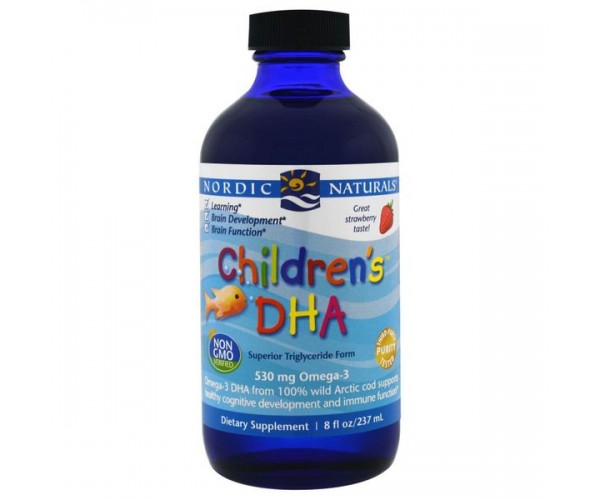 

Рідкий риб'ячий жир для дітей Children's DHA Nordic Naturals полуниця 237 мл (NN014)