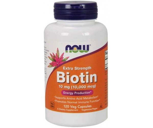 

Вітамін В7 Біотин Biotin Now Foods 10000 мкг 120 капсул (NF029)