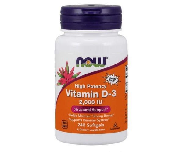 

Вітамін D3 Vitamin D3 Now Foods 2000 МО 240 капсул (NF189)