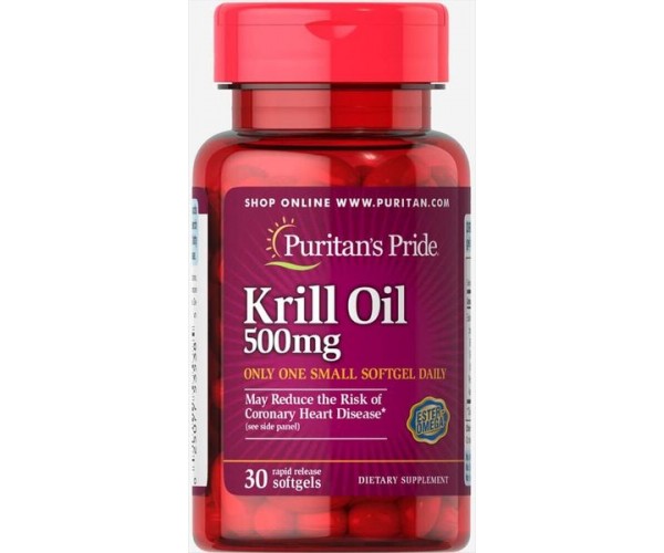 

Олія кріля Krill Oil Puritan's Pride 500 мг 30 капсул (PP371)