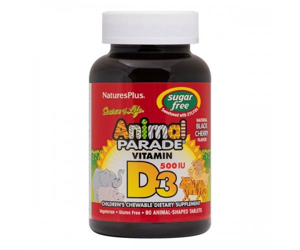 

Вітамін D3 для дітей Animal Parade Sugar Free Vitamin D3 500 IU Childrens Chewable Natures Plus 90 тваринок (NP192)