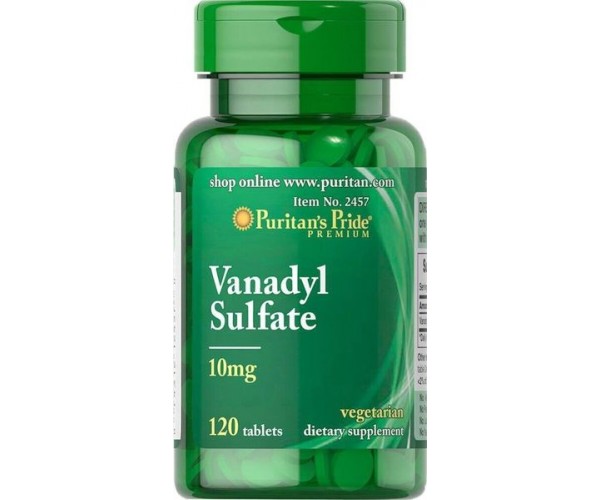 

Ванадил сульфат Vanadyl Sulfate Puritan's Pride 10 мг 120 таблеток (PP037)