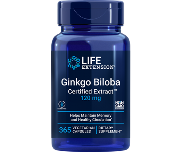 

Гінкго Білоба Ginkgo Biloba Life Extension екстракт 120 мг 365 капсул (LE020)
