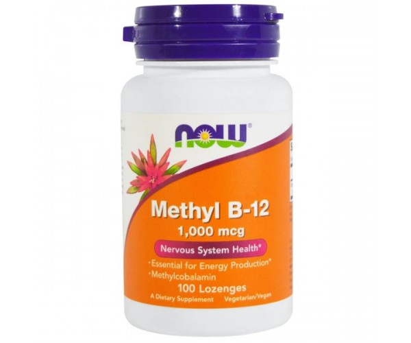 

Вітамін В12 Vitamin B12 Now Foods 1000 мкг 100 льодяників (NF788)