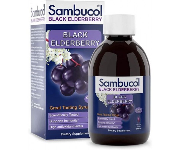 

Сироп черної бузини Black Elderberry Original Sambucol 230 мл (DFF018)