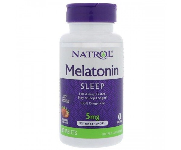

Мелатонін Melatonin Natrol полуниця 5 мг 90 таблеток (NTRL033)