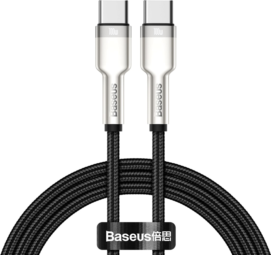 

Кабель Baseus Cafule Metal Type-C to Type-C 100W 2 м Black (CATJK-D01)