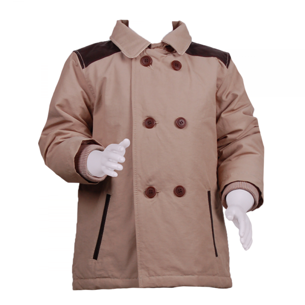

Пальто с кожаными погонами 1 год (76 см) Z 10197-beige бежевый цвет