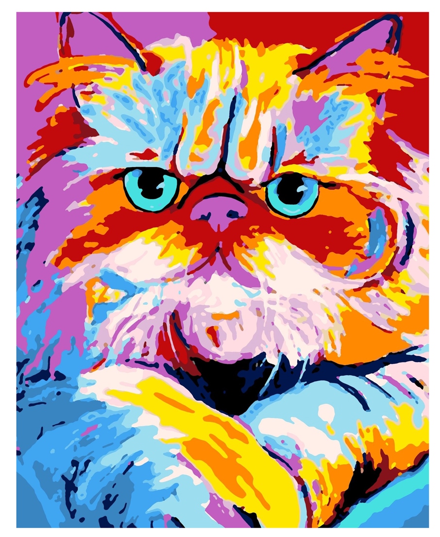 

Картина для рисования по номерам Qiwi Art Персидский цветной кот 40х50 см (QA33)