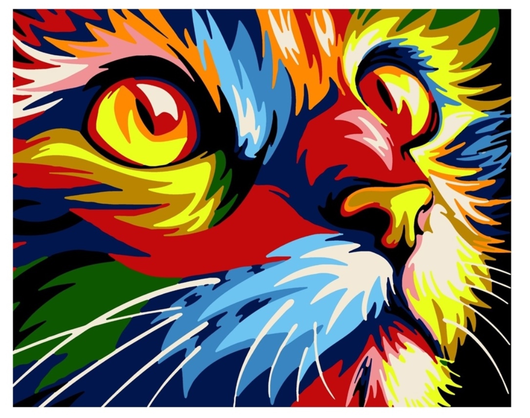 

Картина для рисования по номерам Qiwi Art Цветной кот 40х50 см (QA37)