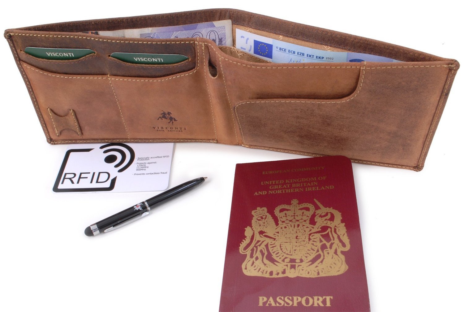 

Кошелек для путешествий Visconti 726 - Jet с RFID (oil tan)