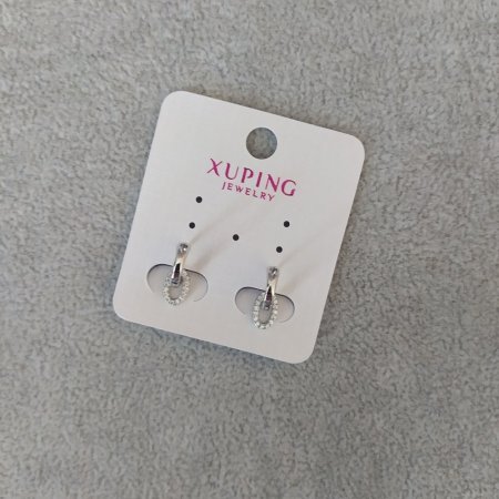

Серьги пусеты Xuping с белыми камнями 5х14мм Родий, ida27547