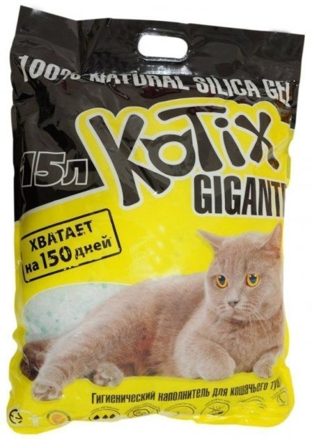 

Наполнитель для кошачьего туалета Kotix GIGANTE силикагелевый впитывающий 6 кг (15 л)