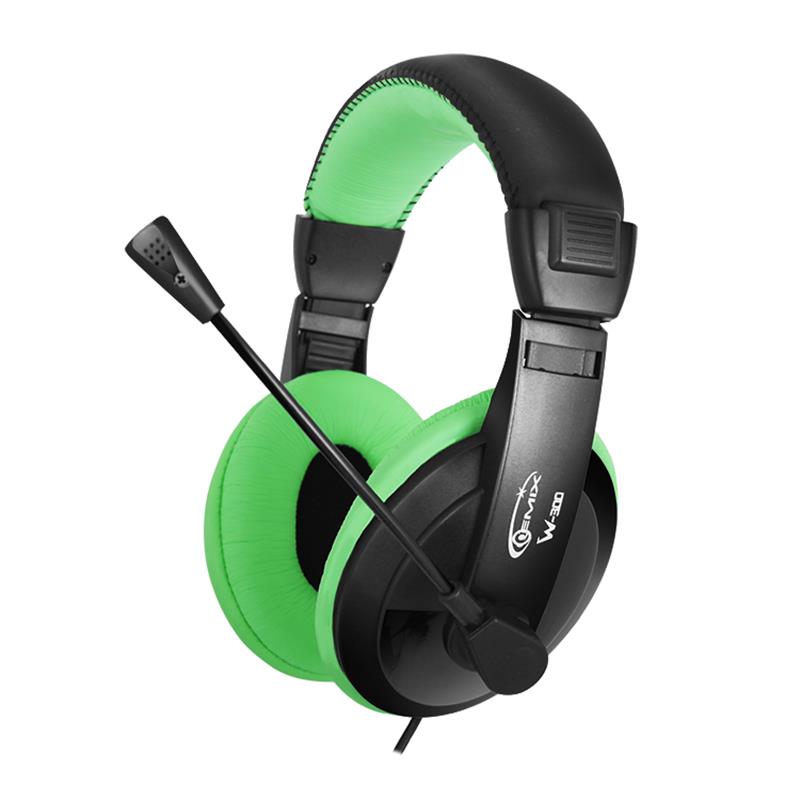 

Наушники гарнитура накладные Gemix W-300 Black/Green