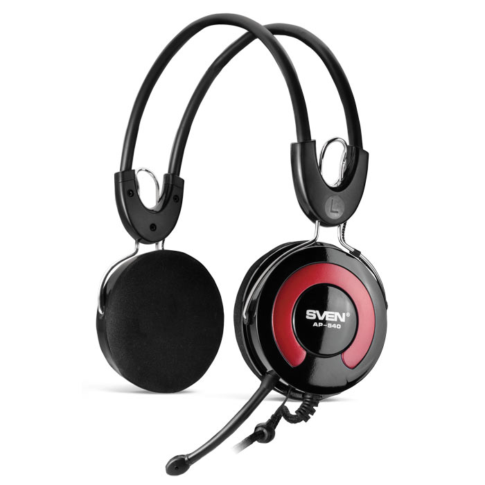 

Наушники гарнитура накладные Sven AP-540 Black/Red