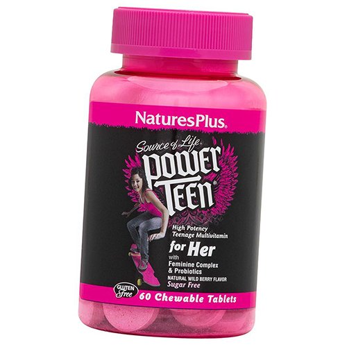 

Витамины для девочек, Power Teen for Her, Nature's Plus 60таб Дикая ягода (36375044)