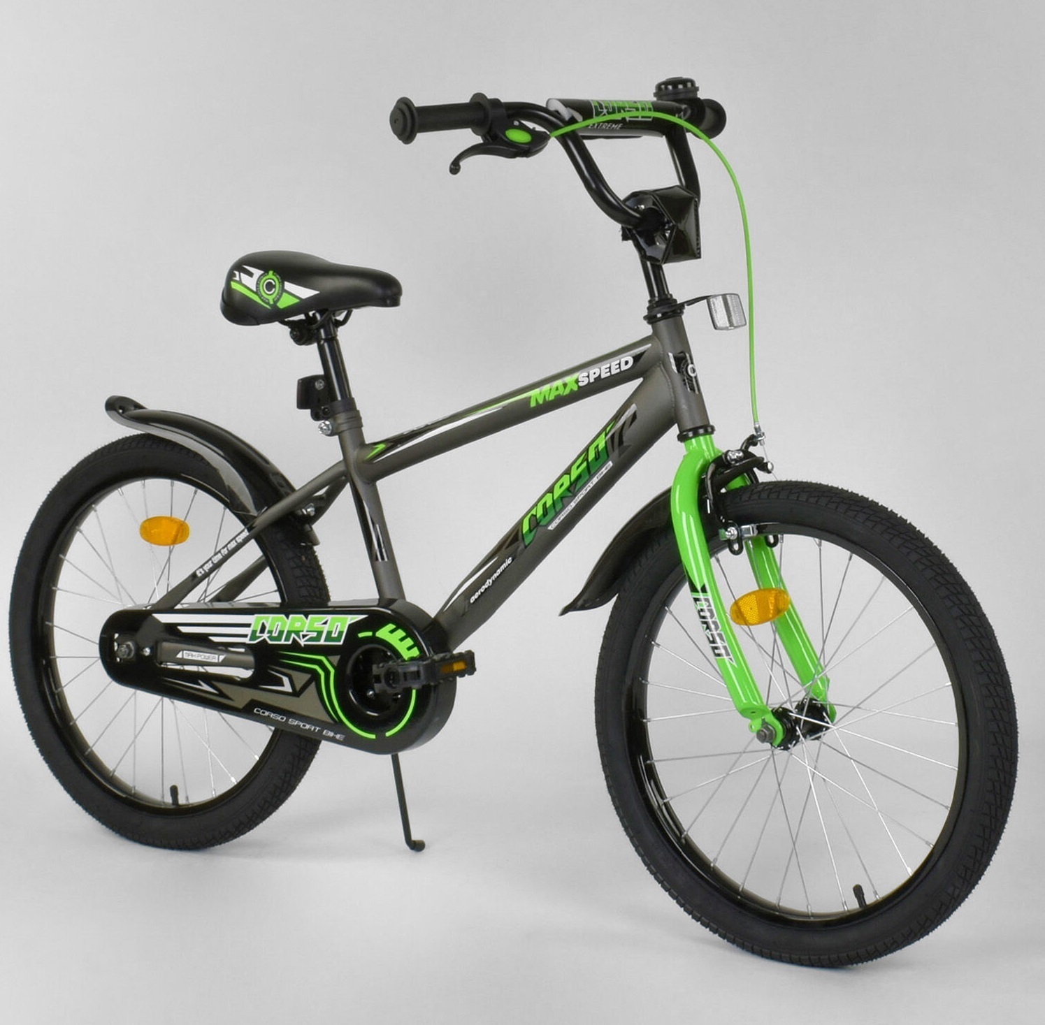 

Велосипед Corso 20" EX-20 N 2955 Dark grey / Green (EX-20 N 2955)