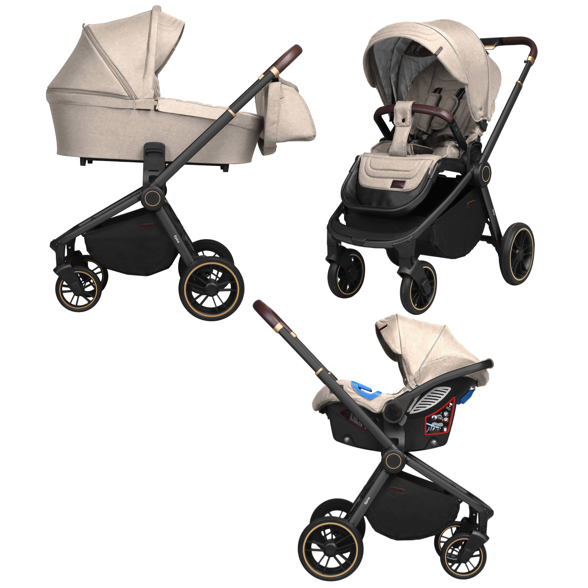

Универсальная коляска 3 в 1 Carrello Epica Almond Beige (CRL-8511/1)