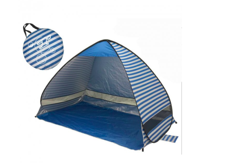 

Пляжная палатка самораскладная двухместная с защитой от ультрафиолета + Чехол с ручкой 165*150*110 см голубая