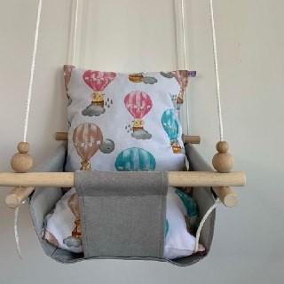 

Детская качеля Infancy Мышки на воздушных шарах , Серая основа
