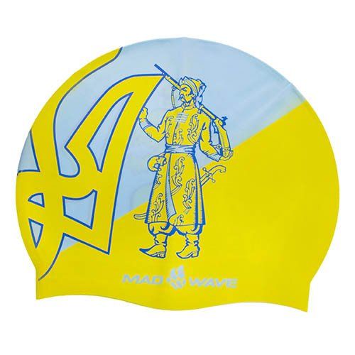 

Шапочка для плавания Ukraine M055304 Mad Wave Голубо-желтый (60444071)